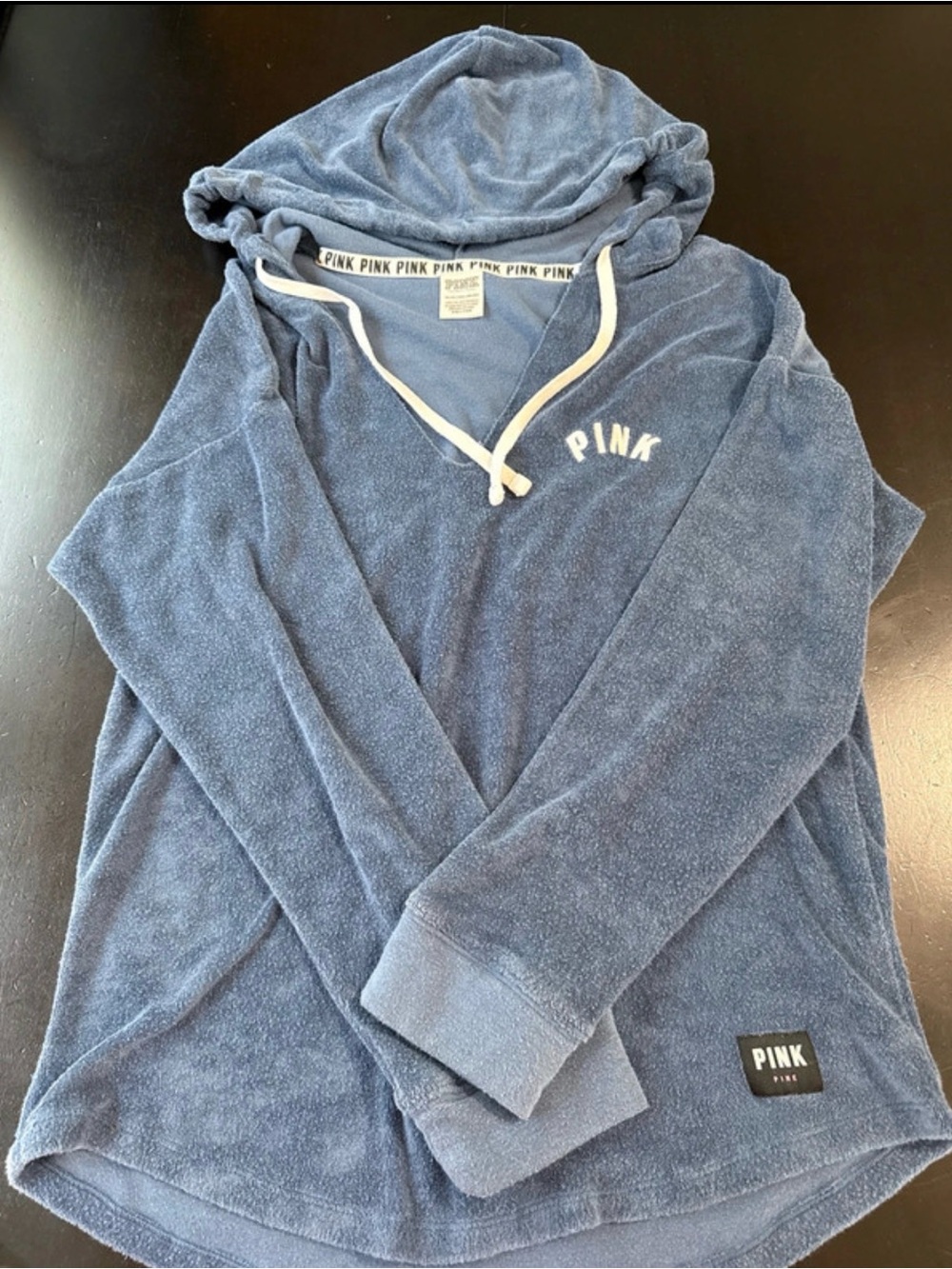 PINK Victoria's Secret women’s Navy Hooded Pullover Sweatshirt